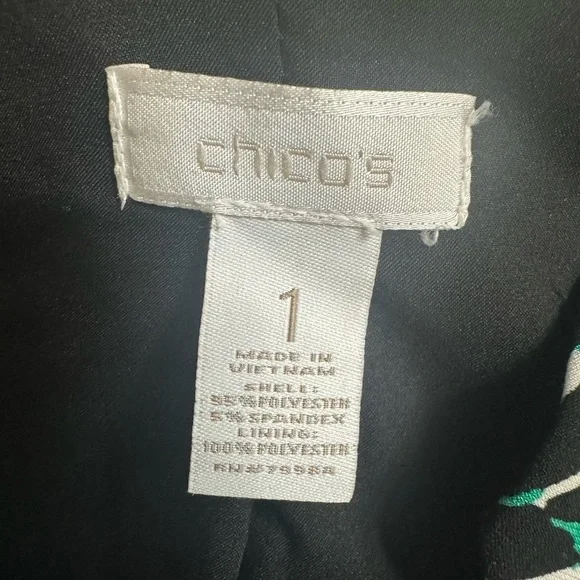 Chico's Green and Black Patterned Blazer - Picture 5 of 9